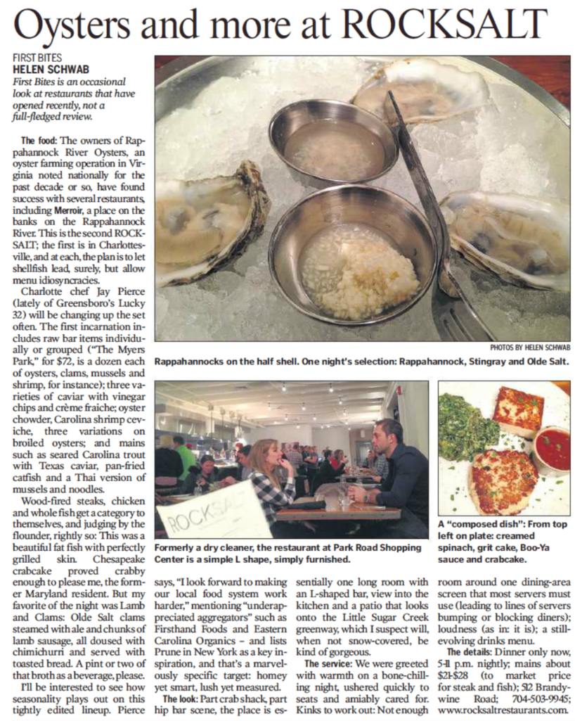 ROCKSALT Featured in Observer "First Bites"