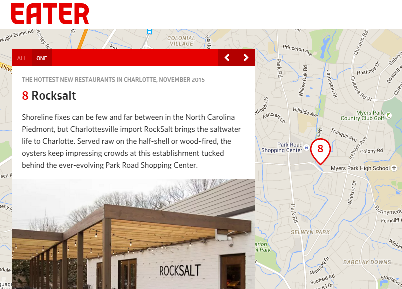 ROCKSALT on list of Hottest New Restaurants in Charlotte (Eater)